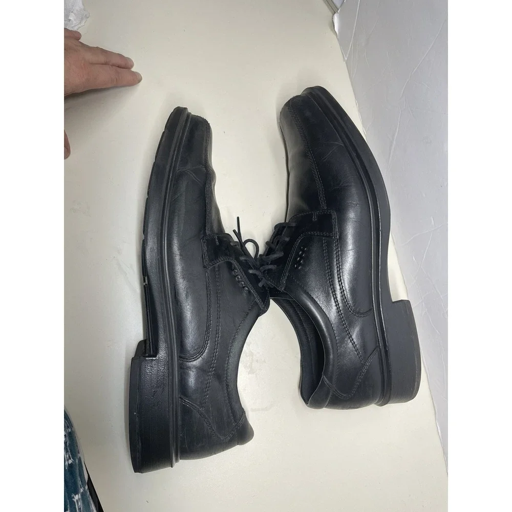 ECCO Men's Dress Shoes Size EU 47 US 13 Leather Black lace up